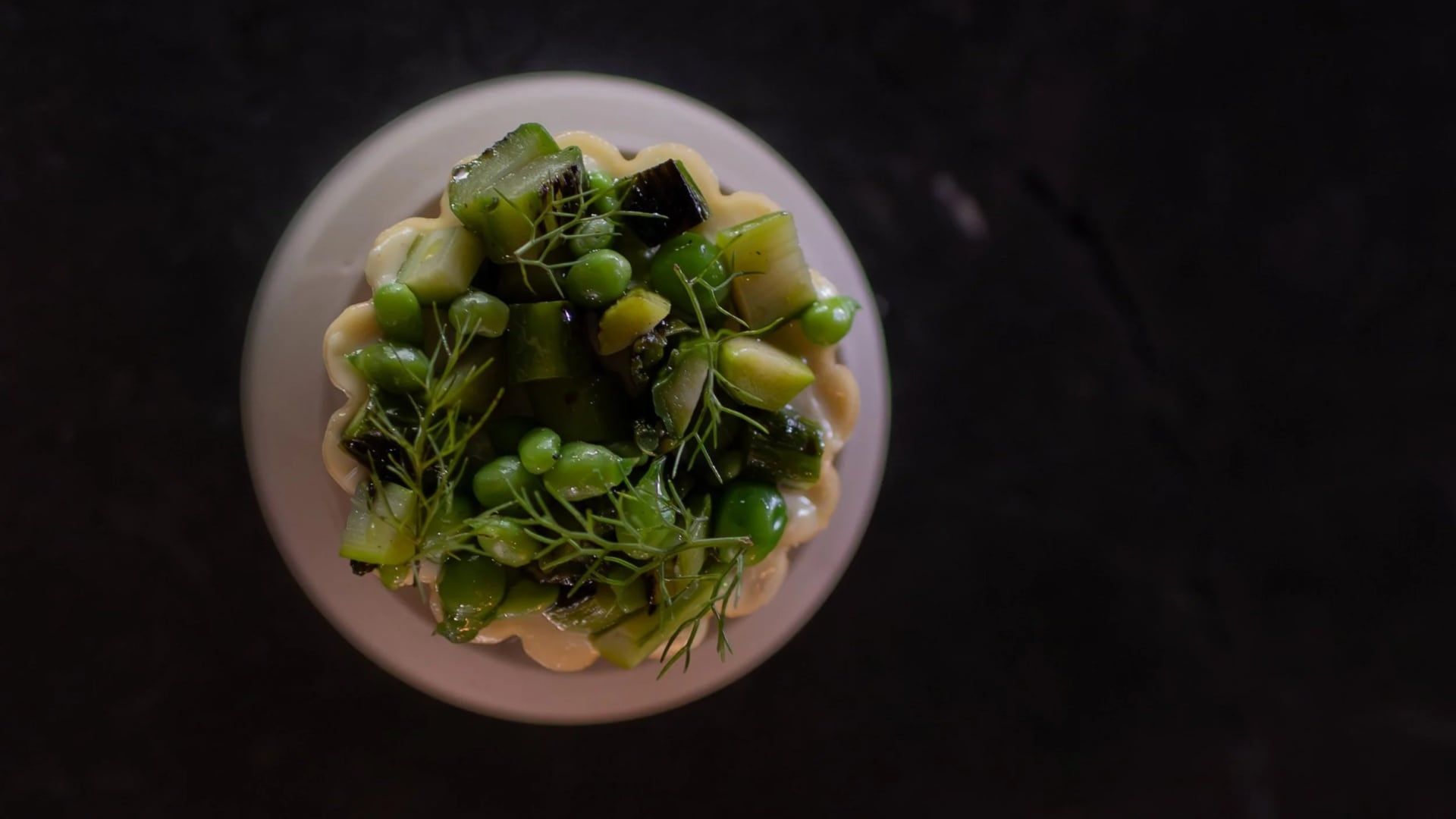 EXP. Restaurant — dishes, dining room and kitchen